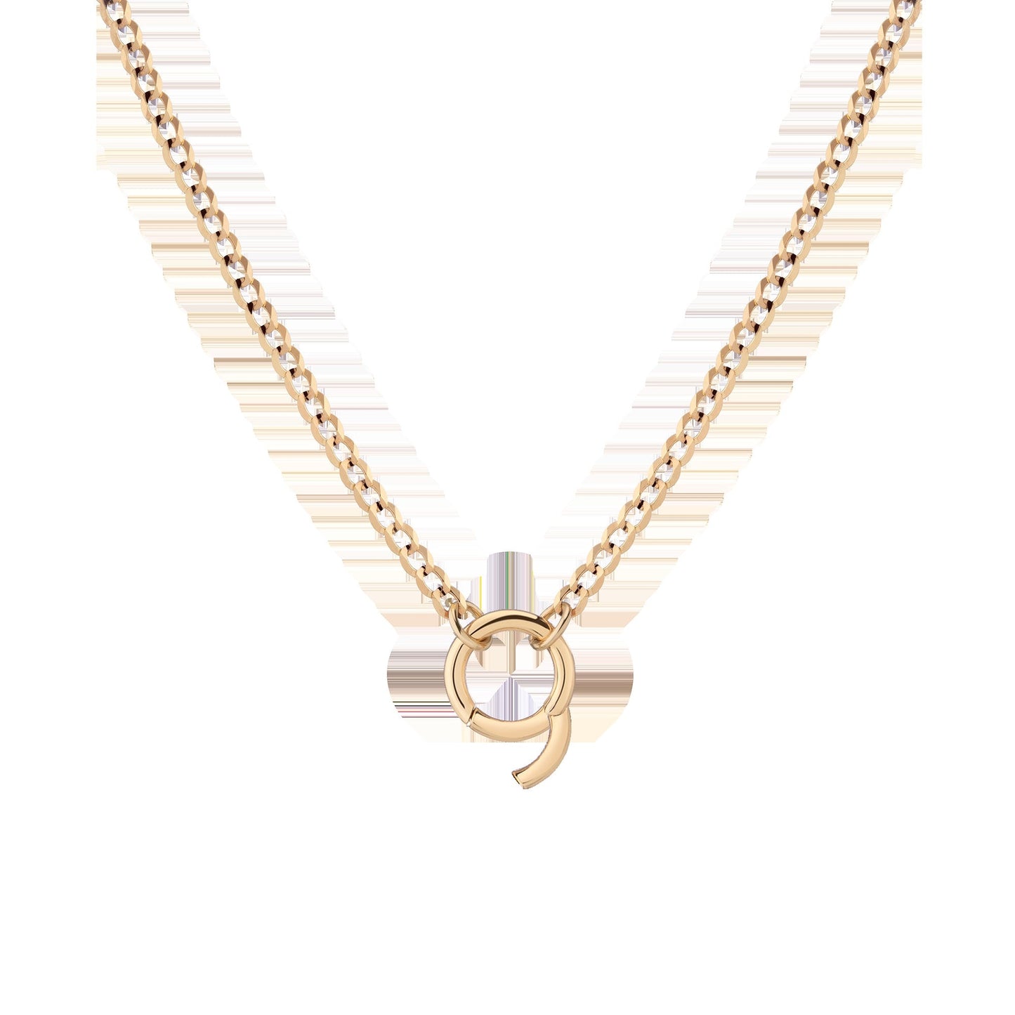 Curb Chain Charm Necklace