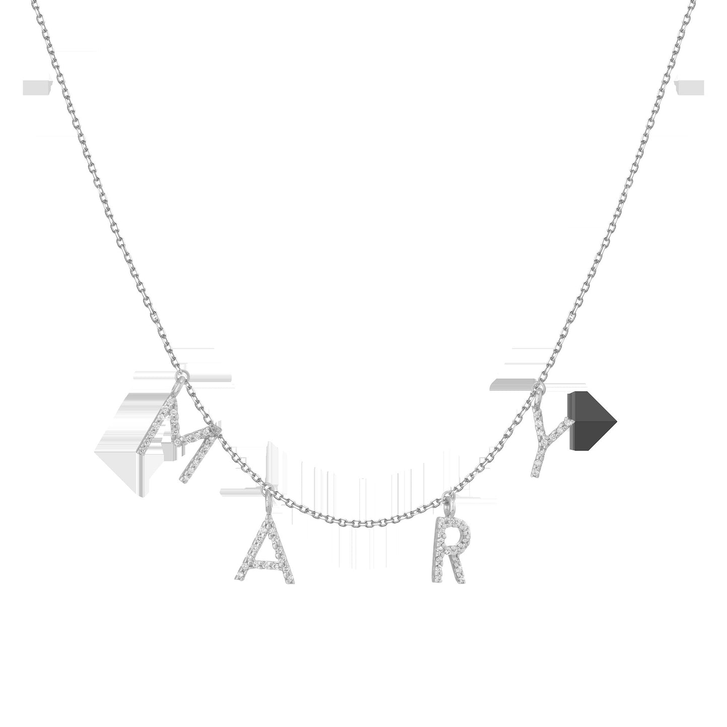 Lab Grown Diamond Pave Station Letter Necklace