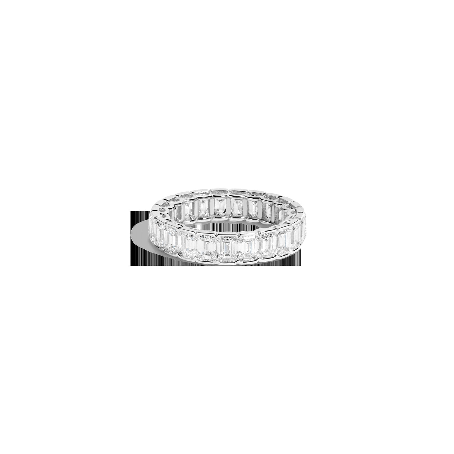 Emerald Lab Grown Diamond Semi-Bezel Eternity Ring
