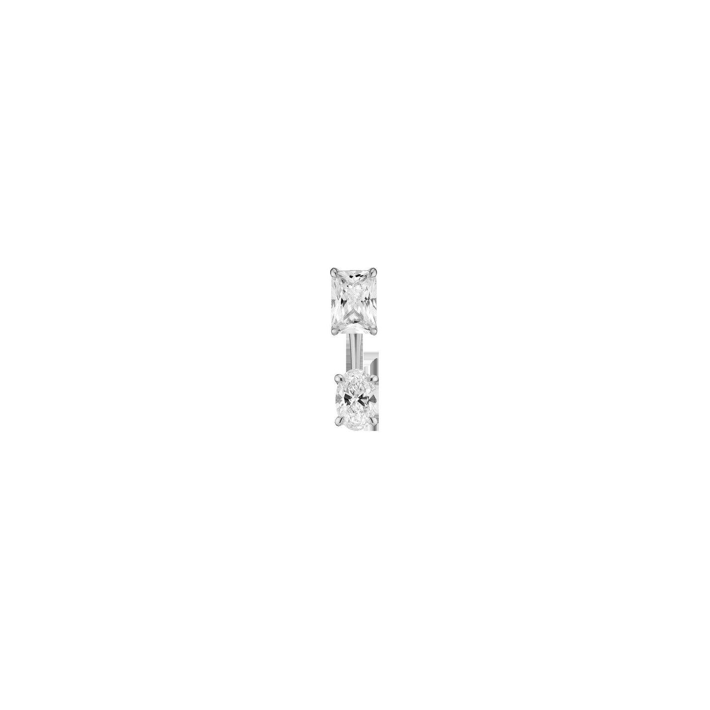 Lab Grown Diamond Ear Jacket - 0.5ct Oval Bottom Stone