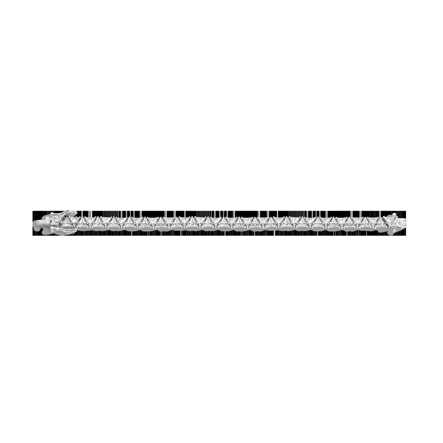 Lab Grown White Sapphire Trillion Tennis Bracelet