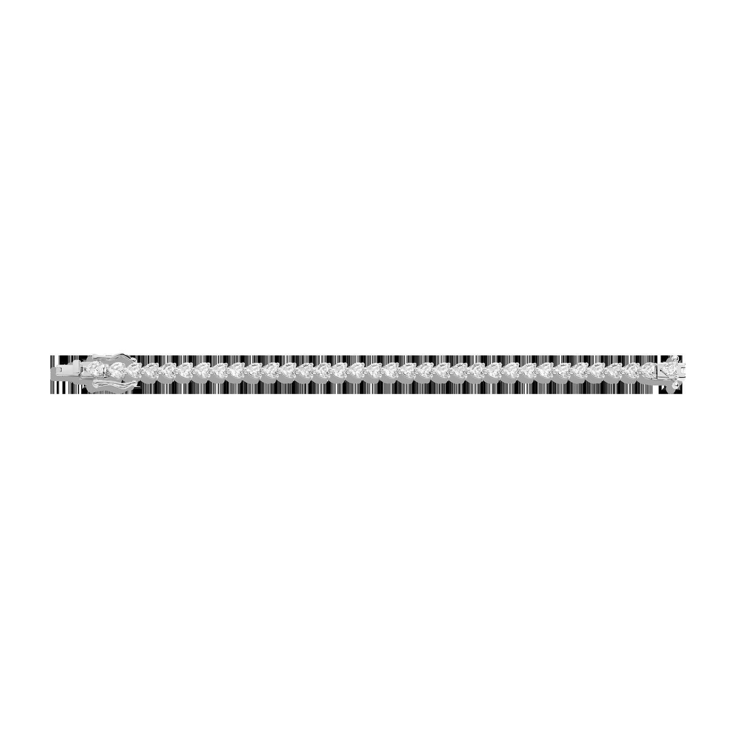 Lab Grown White Sapphire Heart Tennis Bracelet
