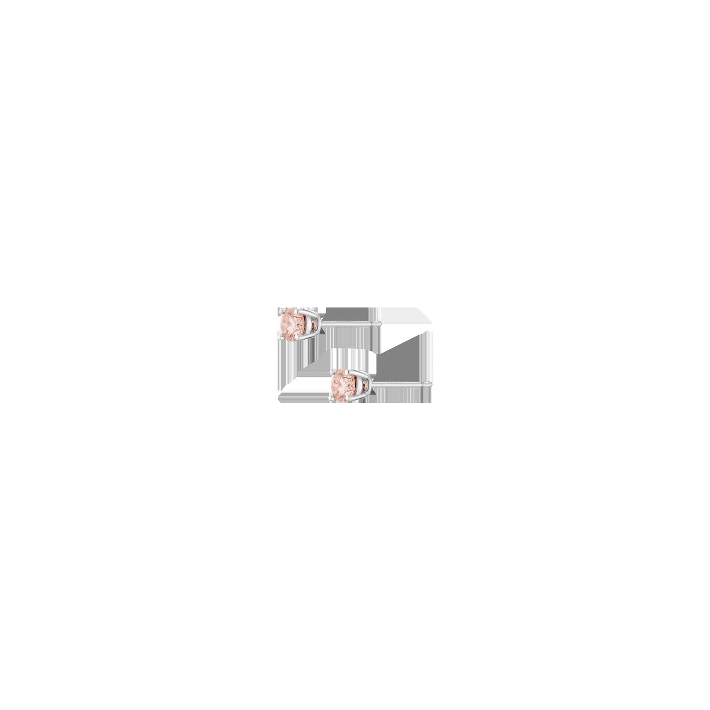 Lab Grown Pink Diamond Solitaire Stud Earrings