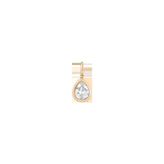 Pear Lab Grown White Sapphire Bezel Pendant