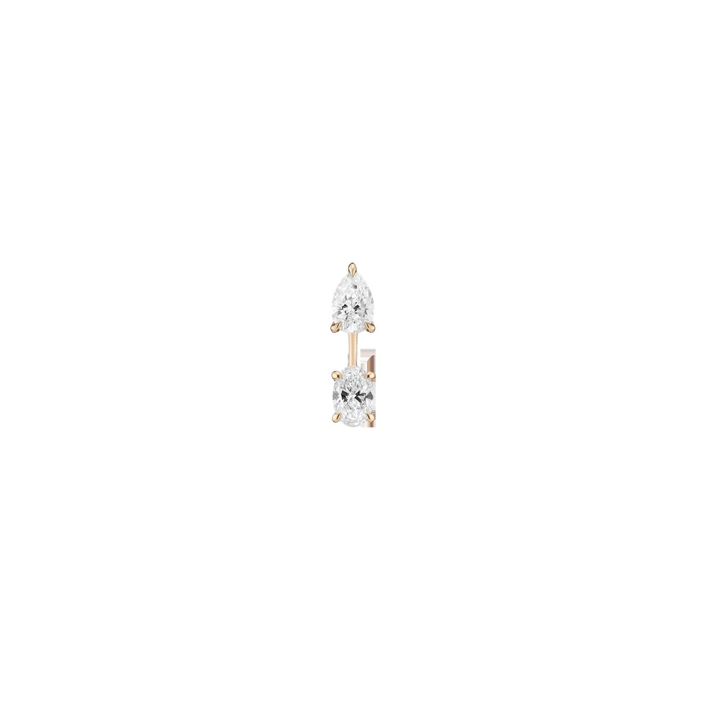 Lab Grown Diamond Ear Jacket - 0.5ct Oval Bottom Stone