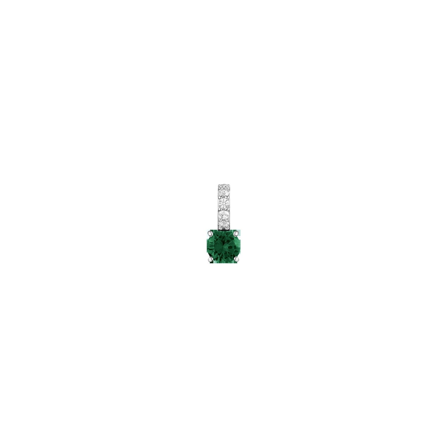 Round Cut Tennis Charm Pendant