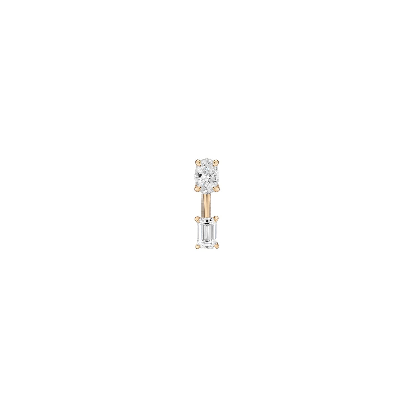 Lab Grown Diamond Ear Jacket - 0.5ct Emerald Bottom Stone