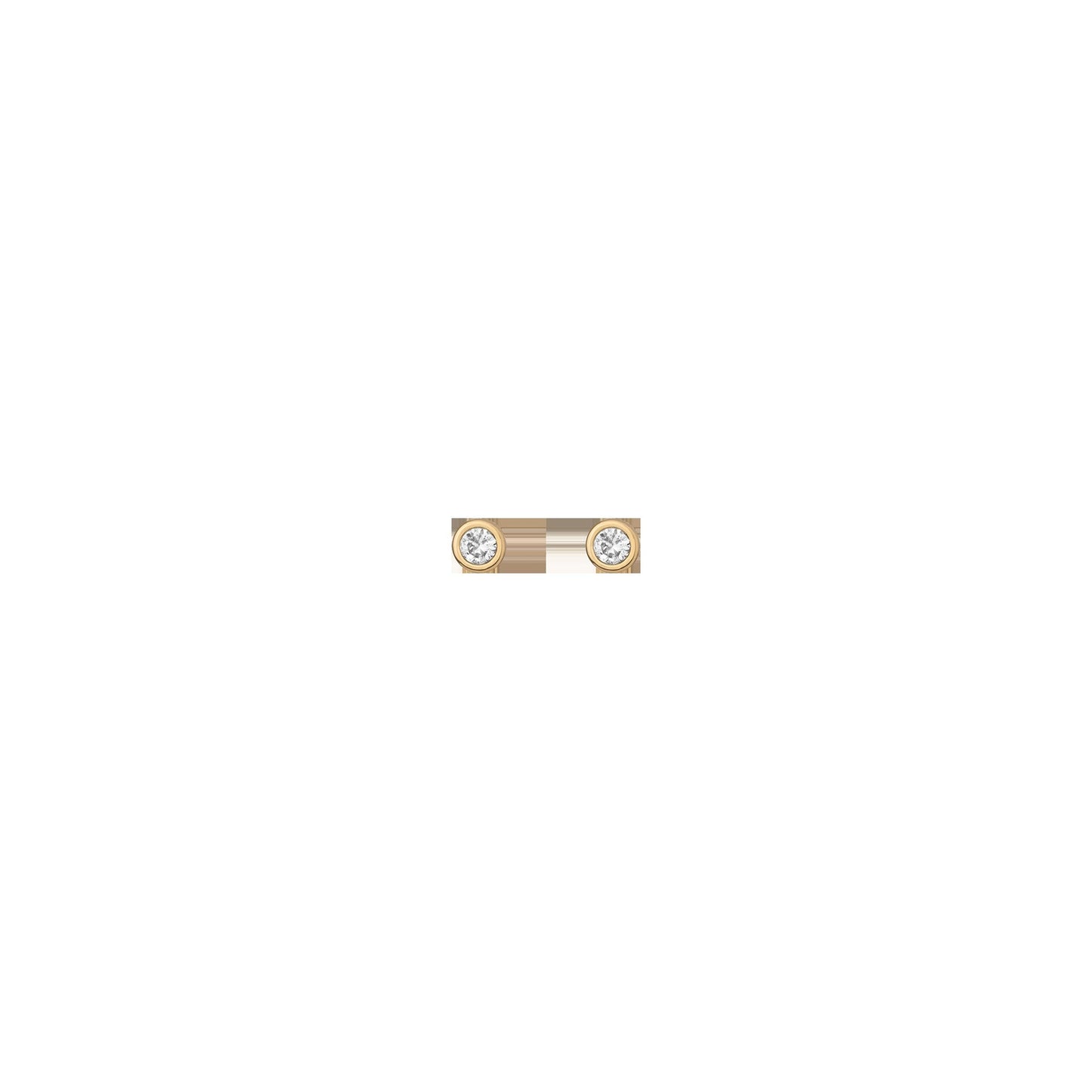 Aurate x Wilson: Lab Grown White Sapphire Bezel Stud Earrings - Flat Back