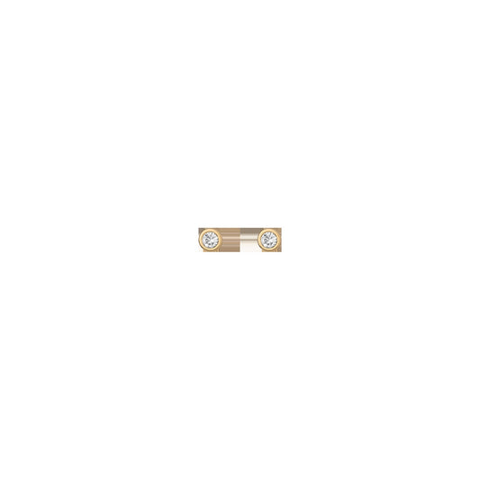 Aurate x Wilson: Lab Grown White Sapphire Bezel Stud Earrings - Flat Back