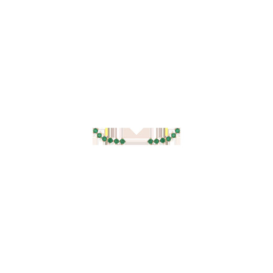 Lab Grown Green Emerald Climber - Flat Back