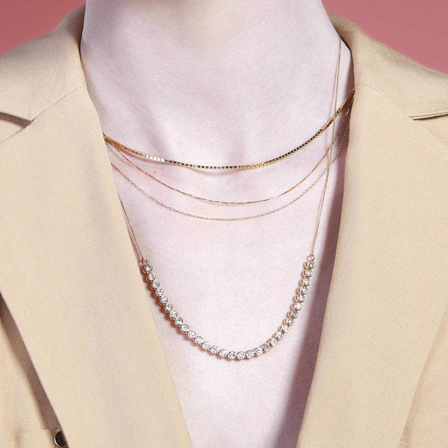 Gold Diamond Cut Chain Necklace