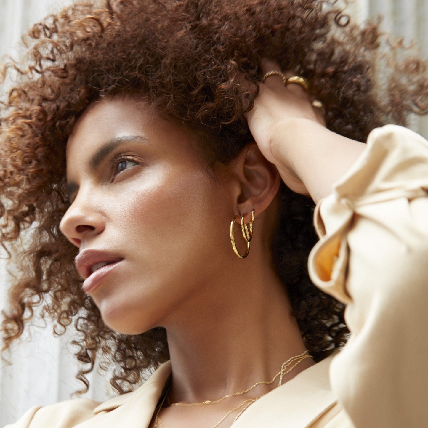 Small Endless Gold Hoop Earrings