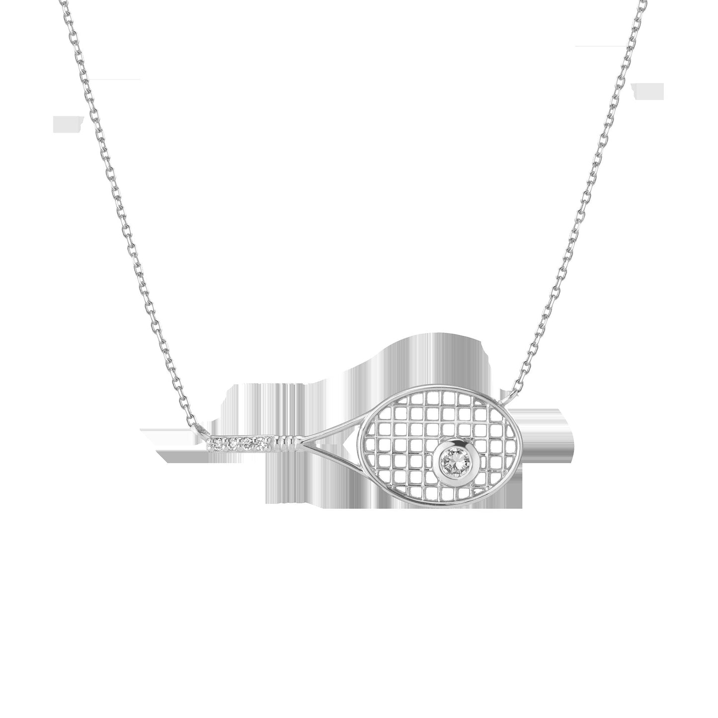 Lab Grown Diamond Tennis Racket Necklace