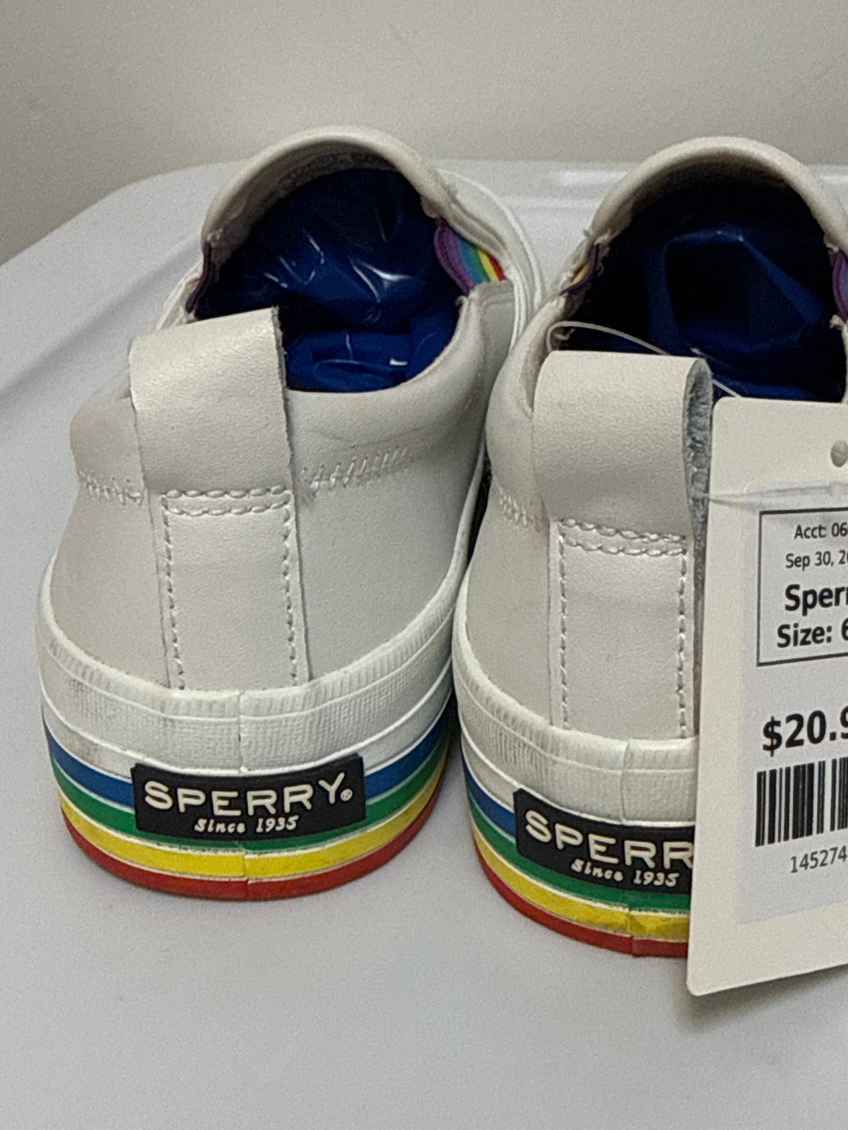 Sperry White Shoes, 6.5