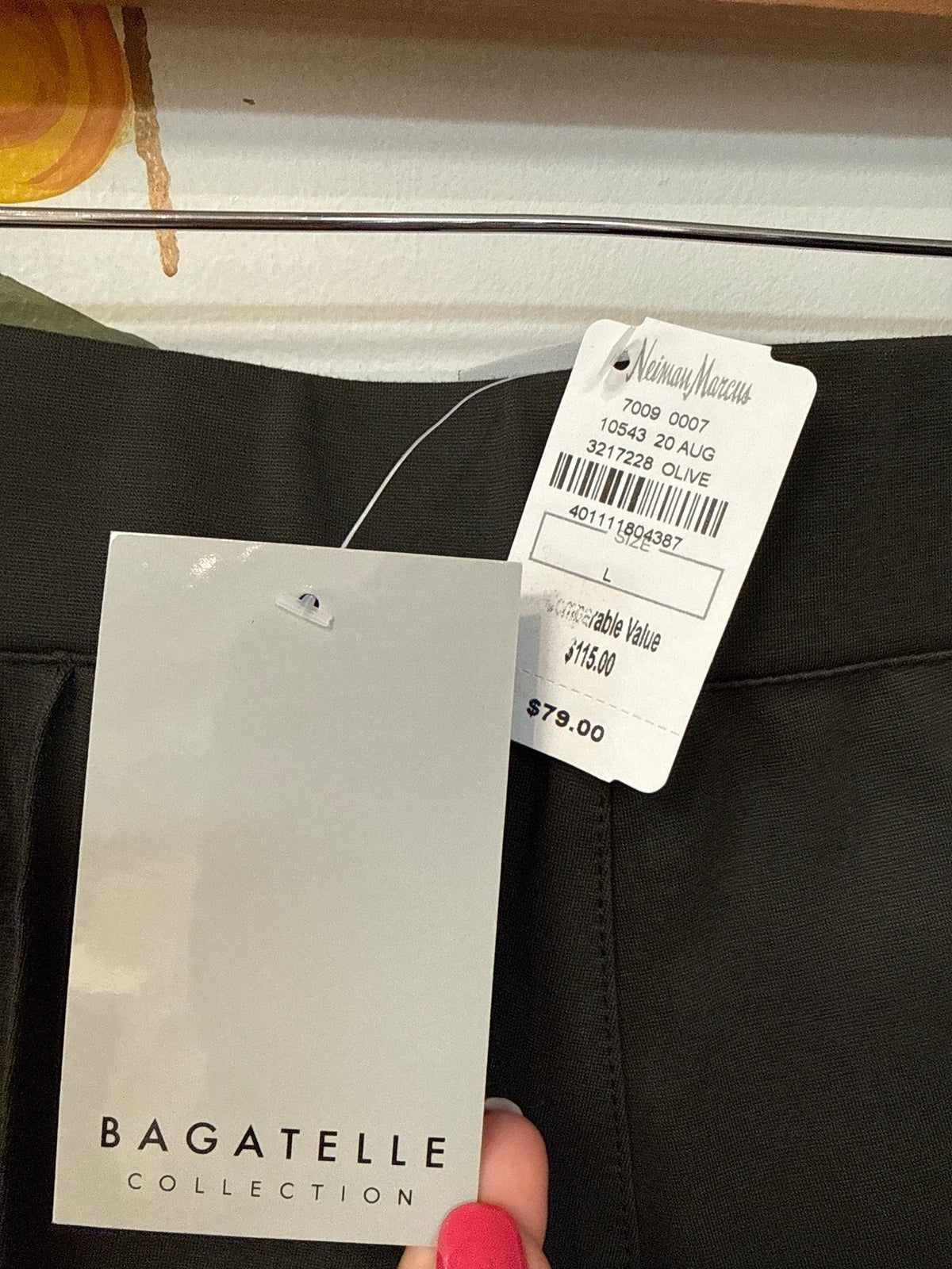New Bagatelle Olive Green 29" Inseam Leggings, L (retail $79)