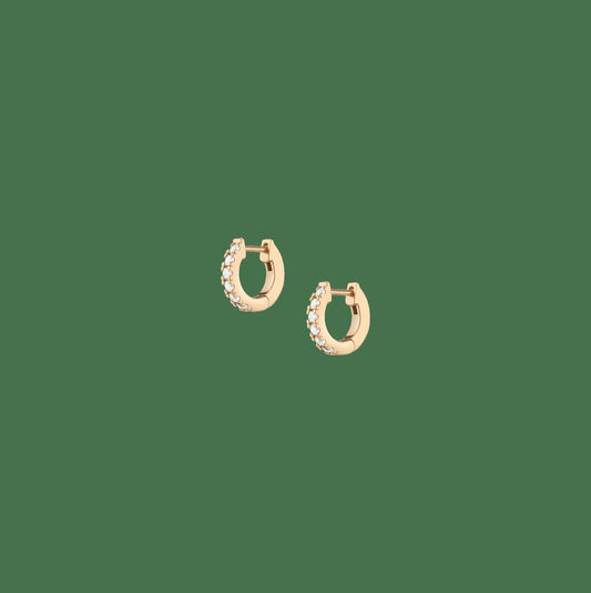 Lab Grown White Sapphire Huggie Earrings