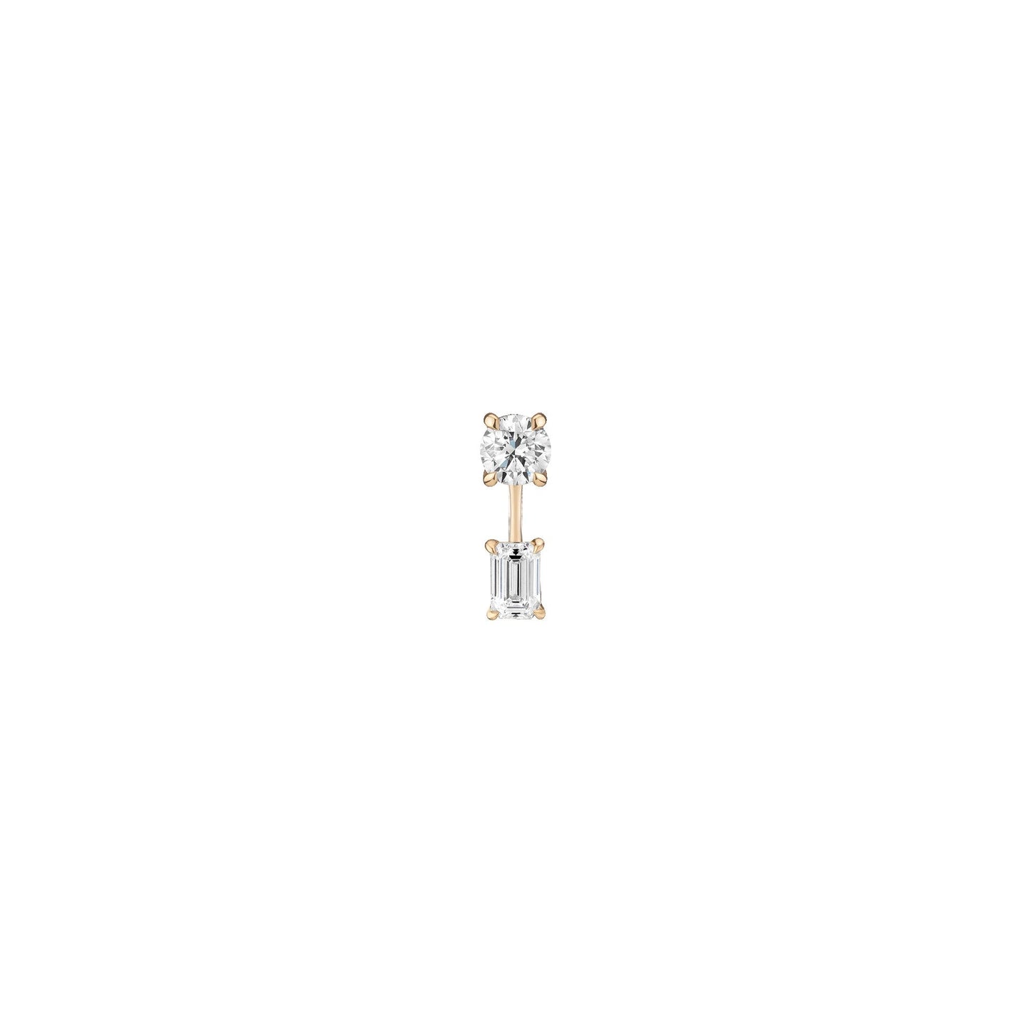 Lab Grown Diamond Ear Jacket - 0.5ct Emerald Bottom Stone