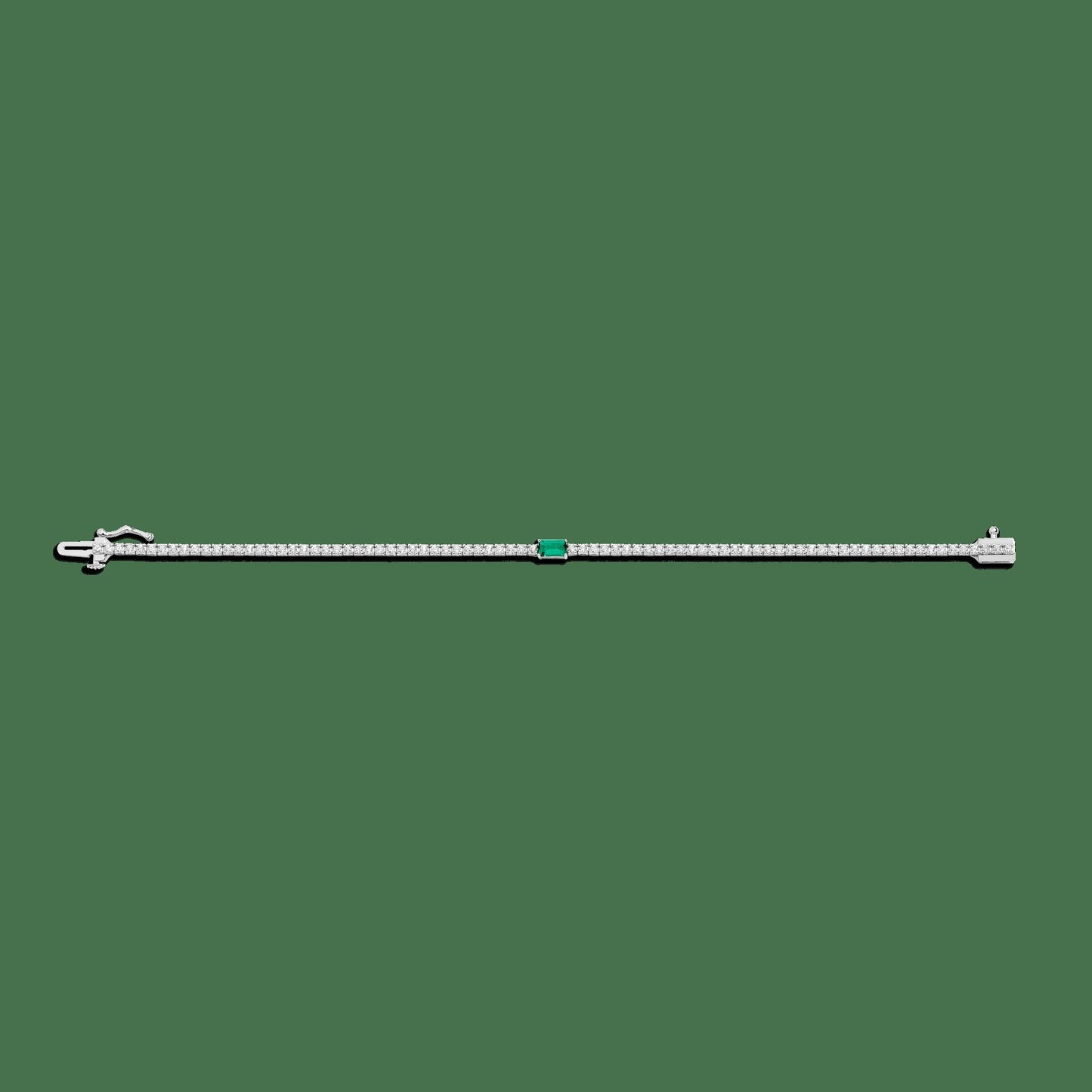 Lab Grown Diamond Tennis Bracelet with Emerald