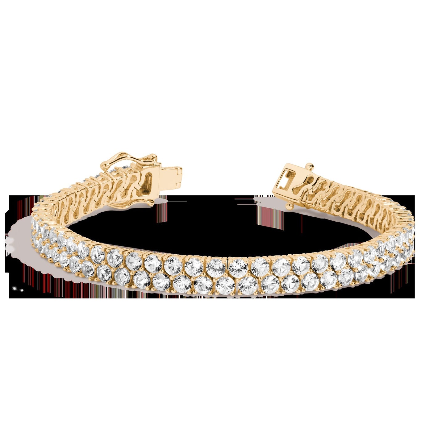 Lab Grown White Sapphire Double Row Tennis Bracelet