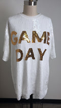 New Main Strip White Sequin "Game Day" Dress, M