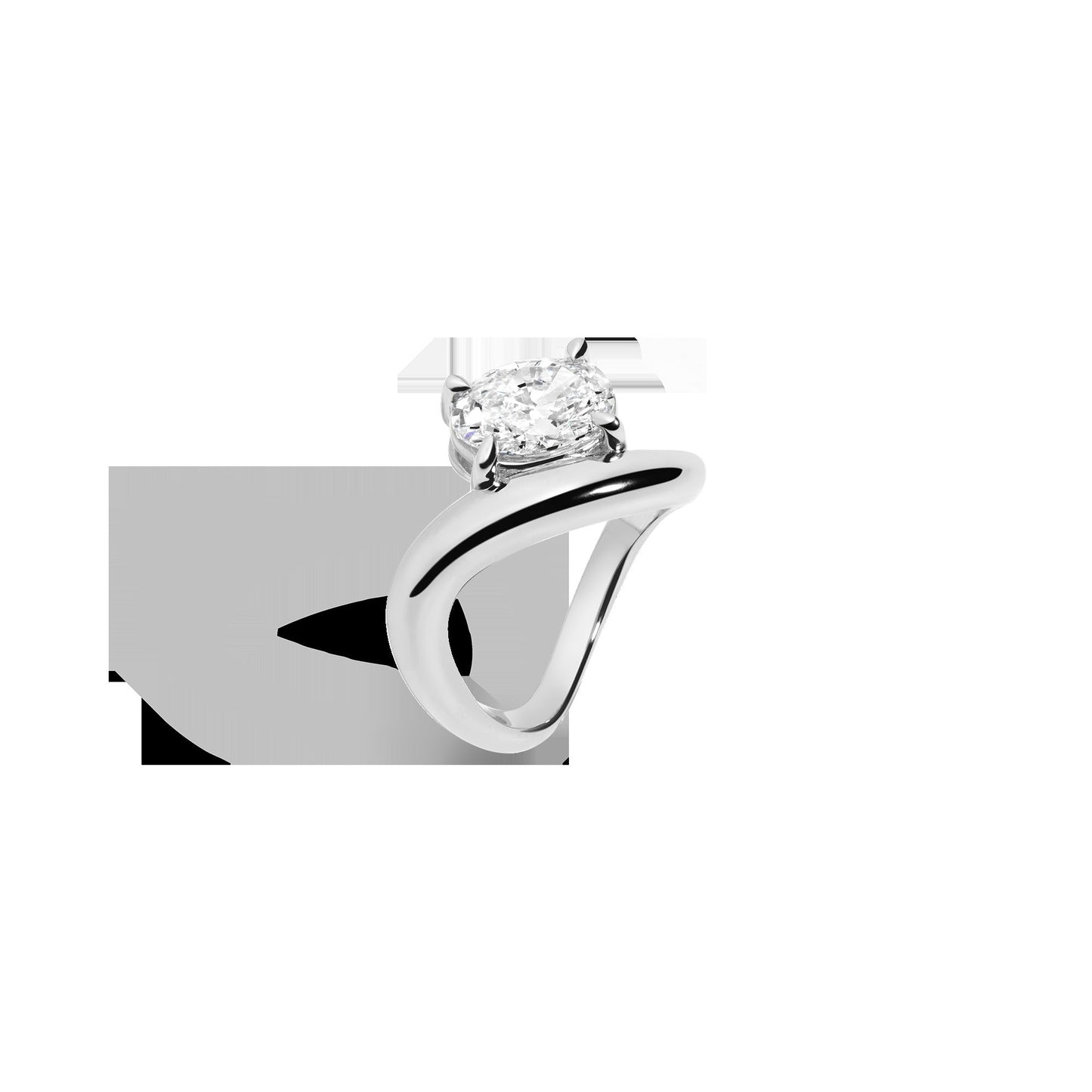 2ct Oval Lab Grown Diamond Floating Ring