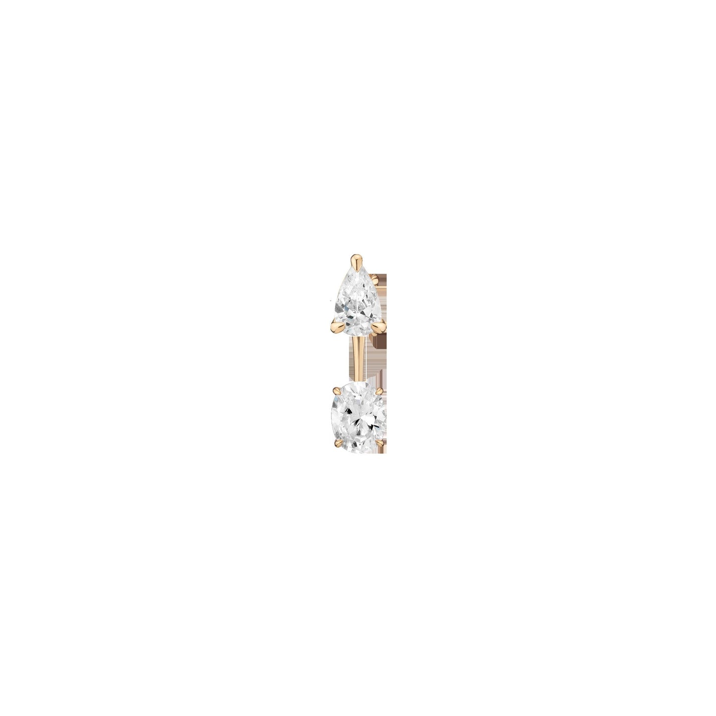 Lab Grown Diamond Ear Jacket - 1ct Oval Bottom Stone
