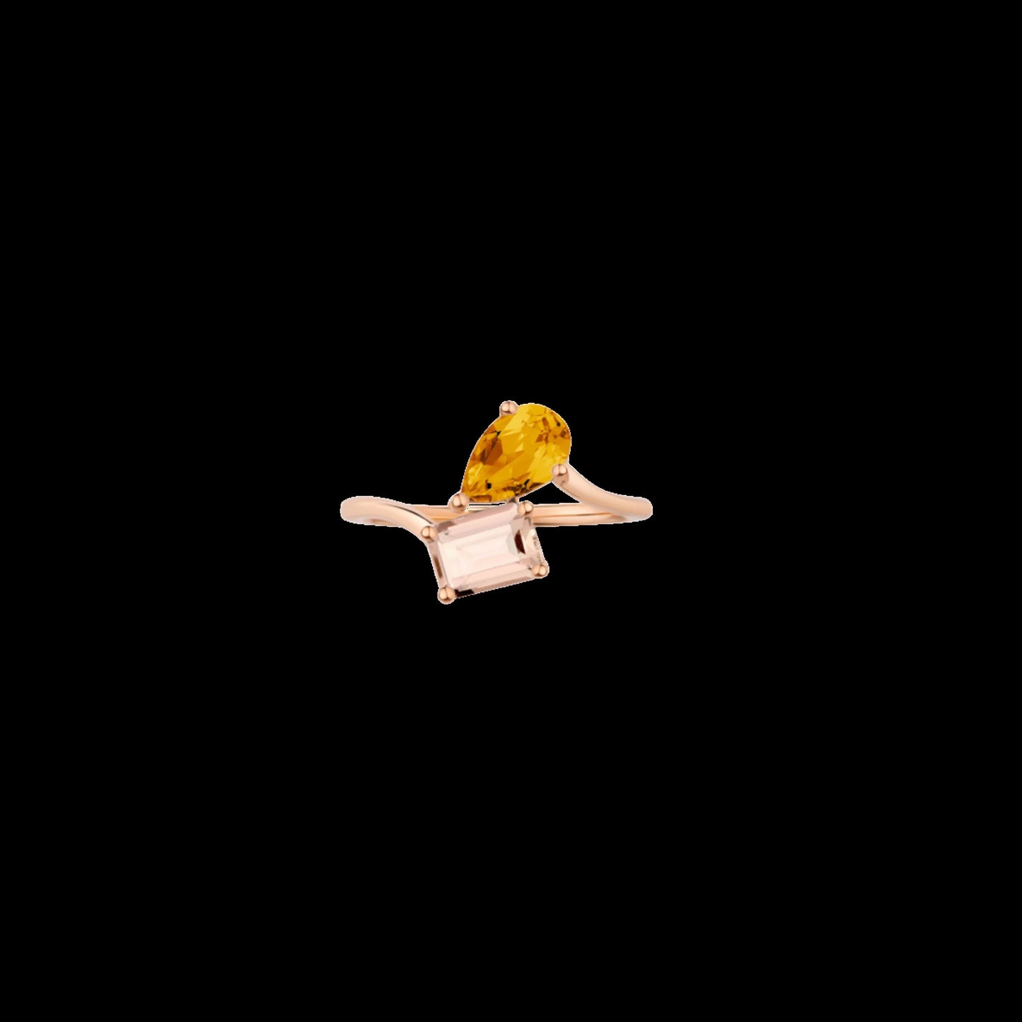Toi et Moi Gemstone Heirloom Ring - Morganite & Citrine