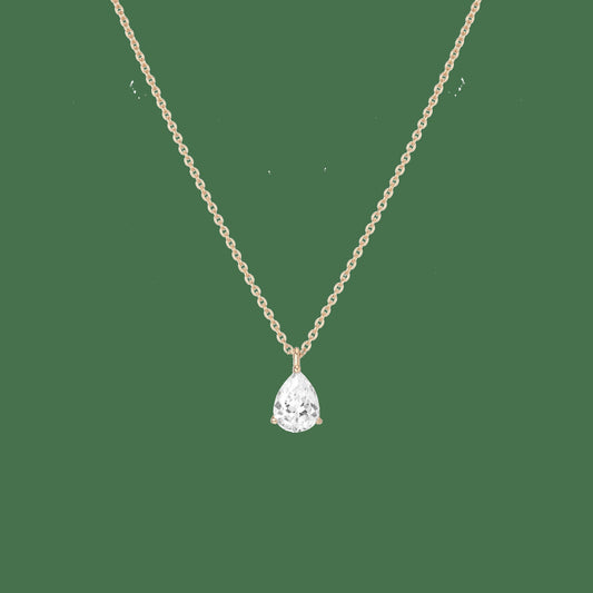 Pear Gemstone Solitaire Necklace