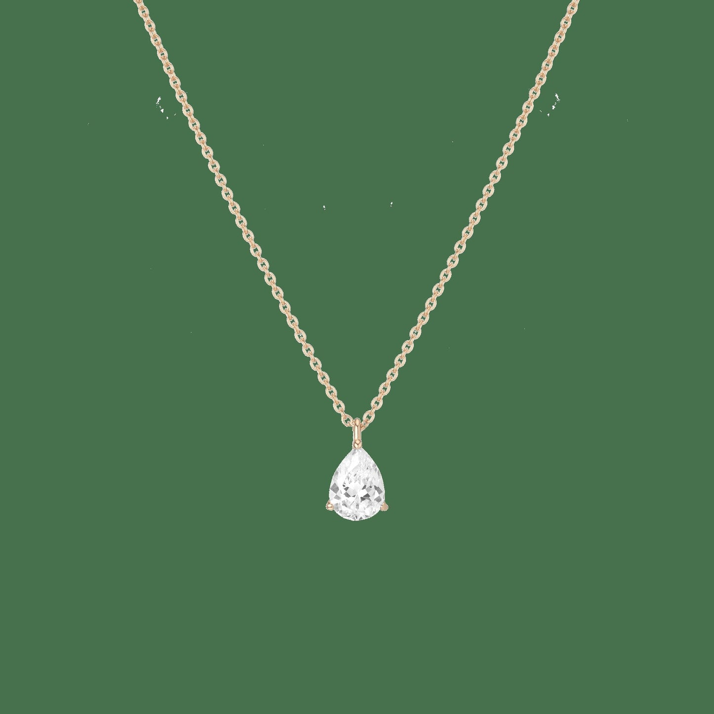 Pear Gemstone Solitaire Necklace