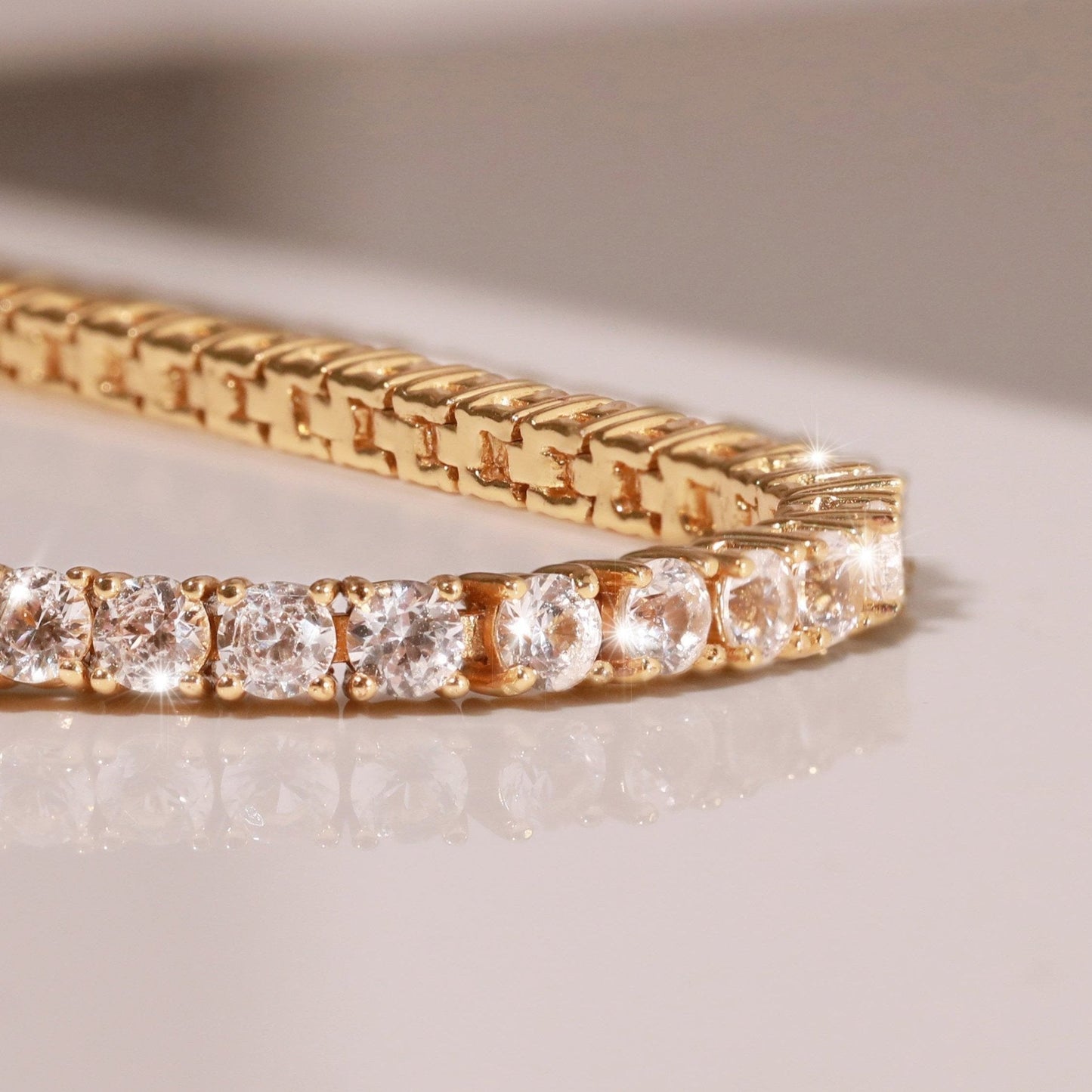 Lab Grown White Sapphire Tennis Bracelet