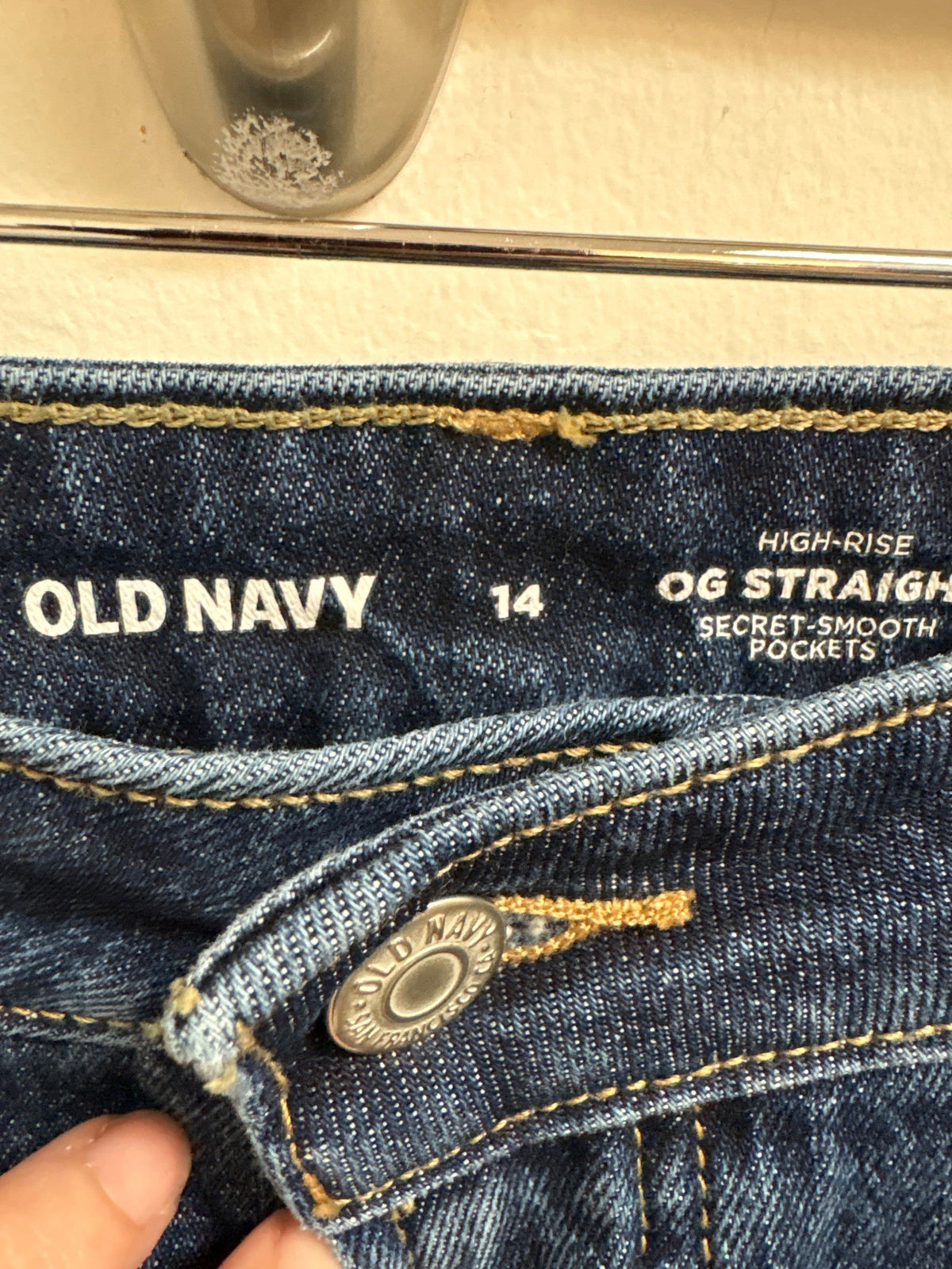 Old Navy 28" Inseam Button Fly OG Straight Jeans, 14