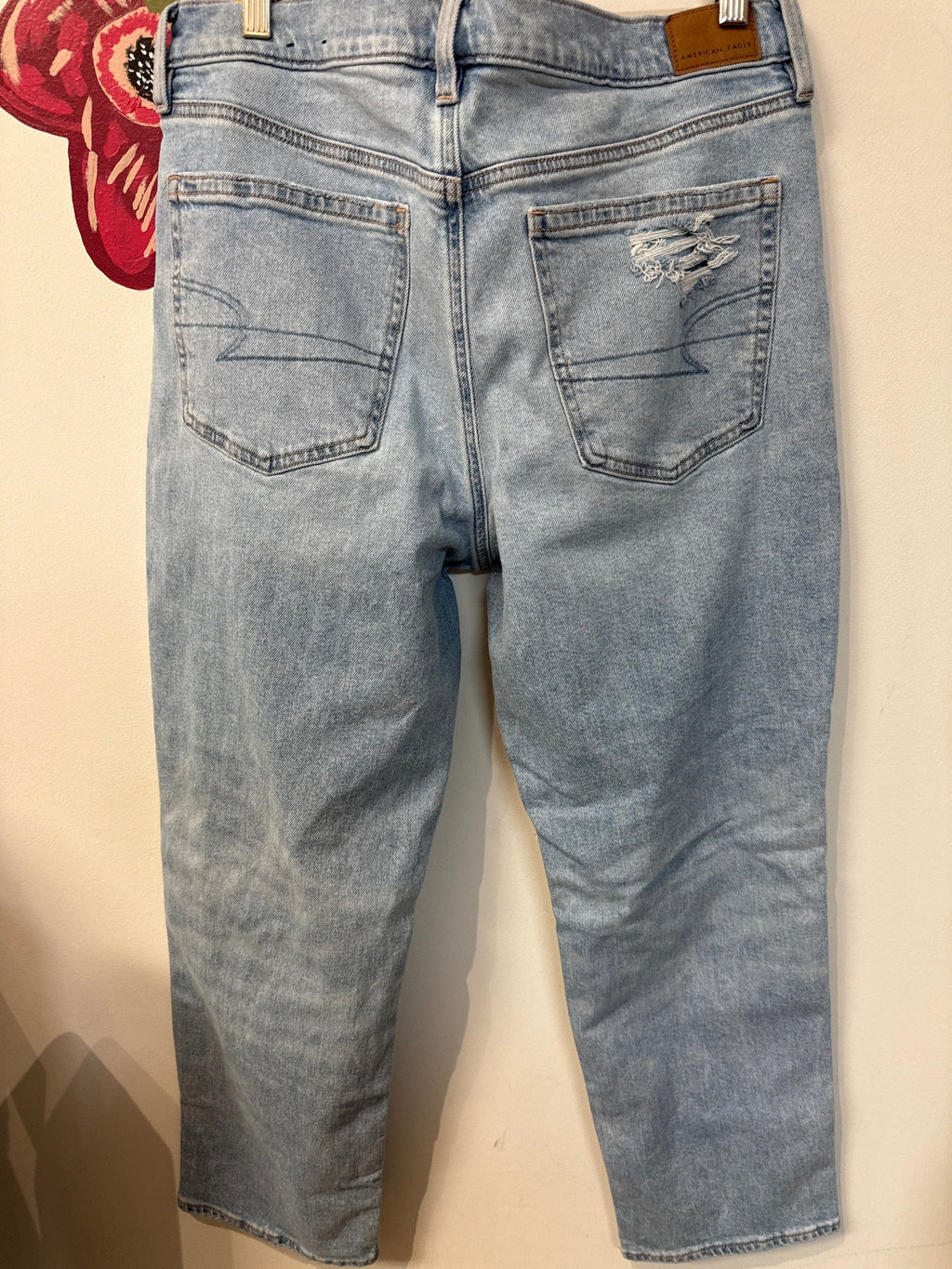 American Eagle 27" Inseam High Rise Ankle Straight Jeans, 12