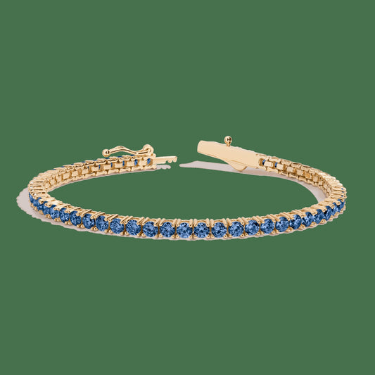 Lab Grown Blue Sapphire Tennis Bracelet - 6ct
