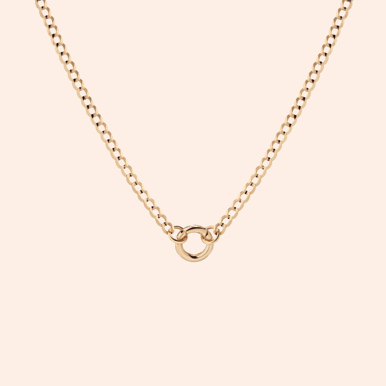 Curb Chain Charm Necklace