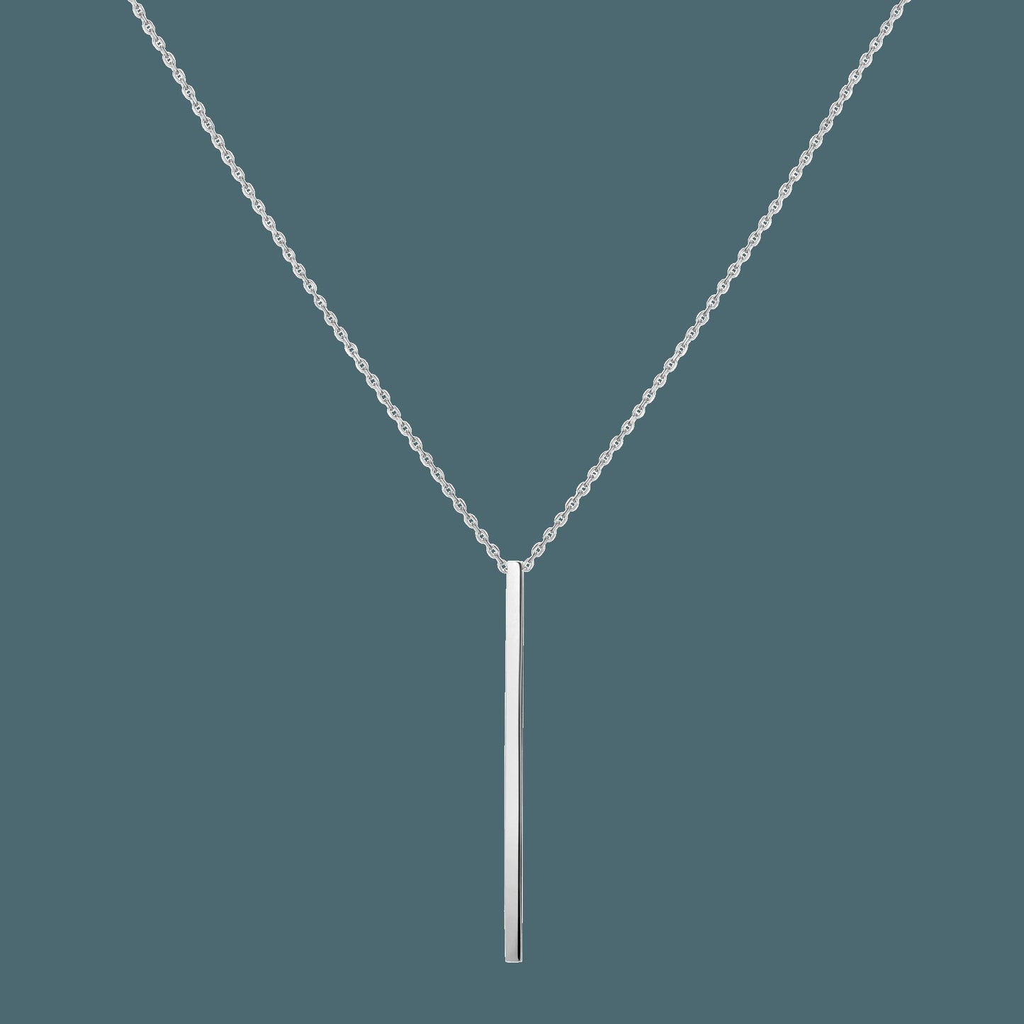 Long Gold Bar Drop Necklace