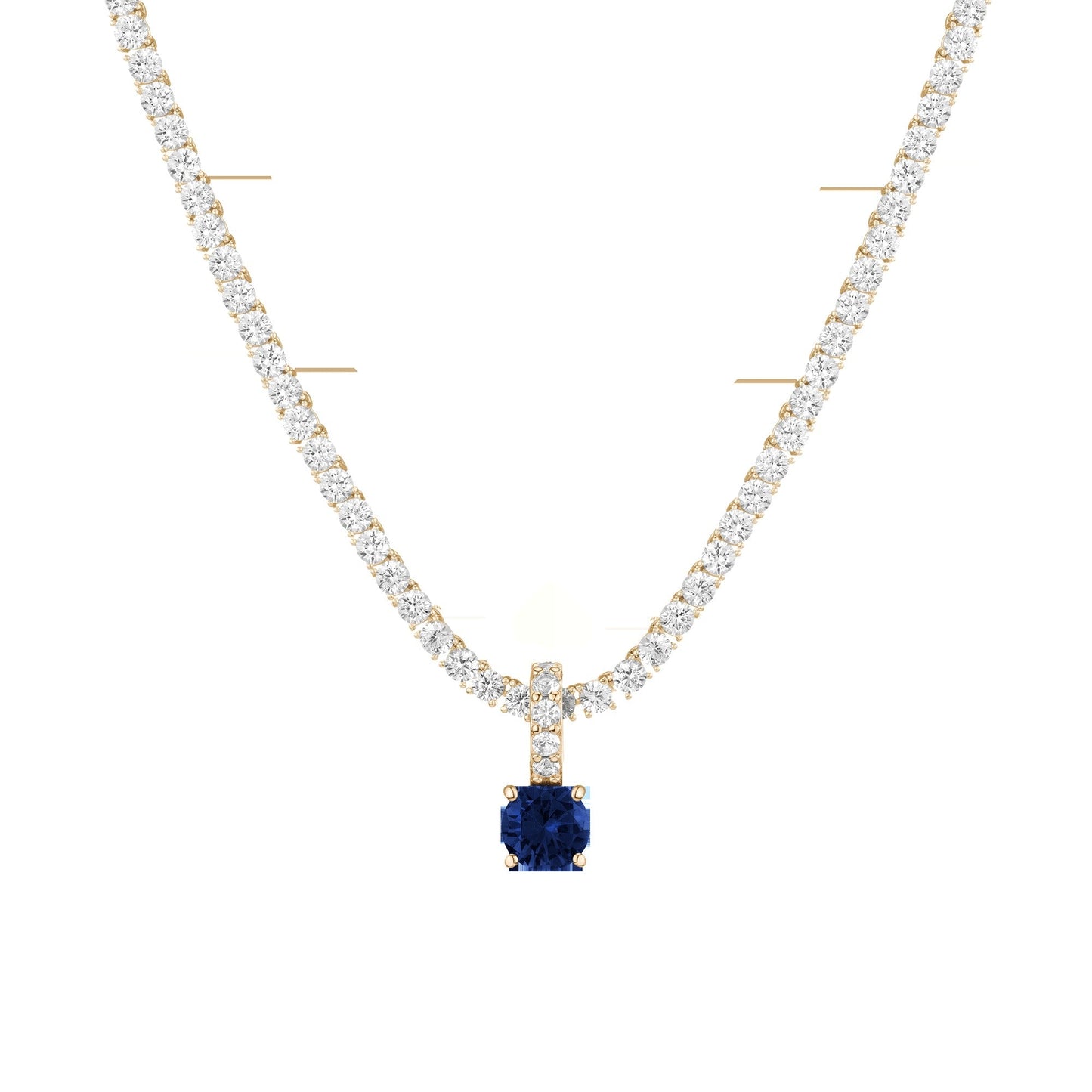 Round Cut Tennis Charm Pendant