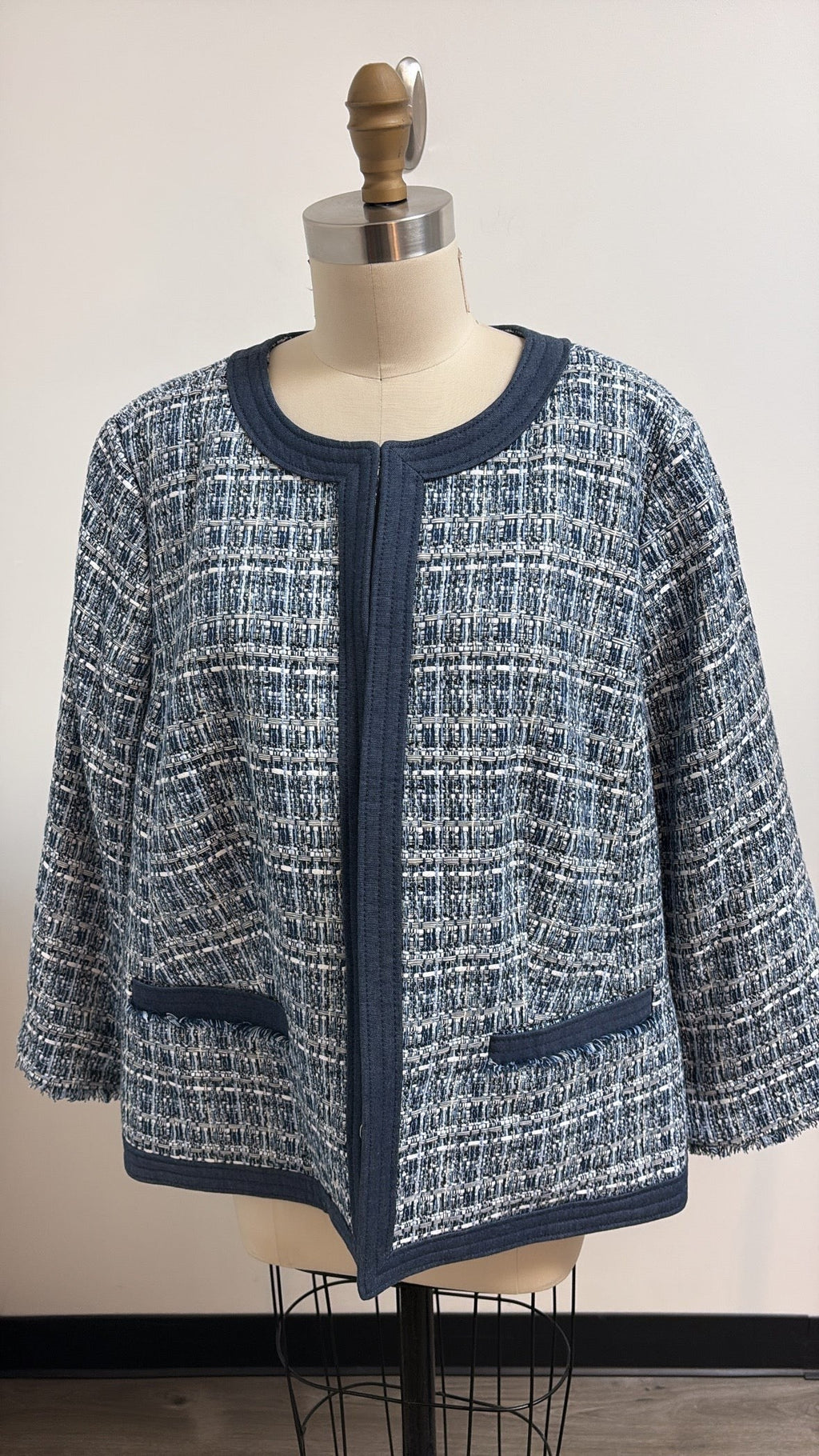 Talbots Blue with Denim Trim Jacket, 20W