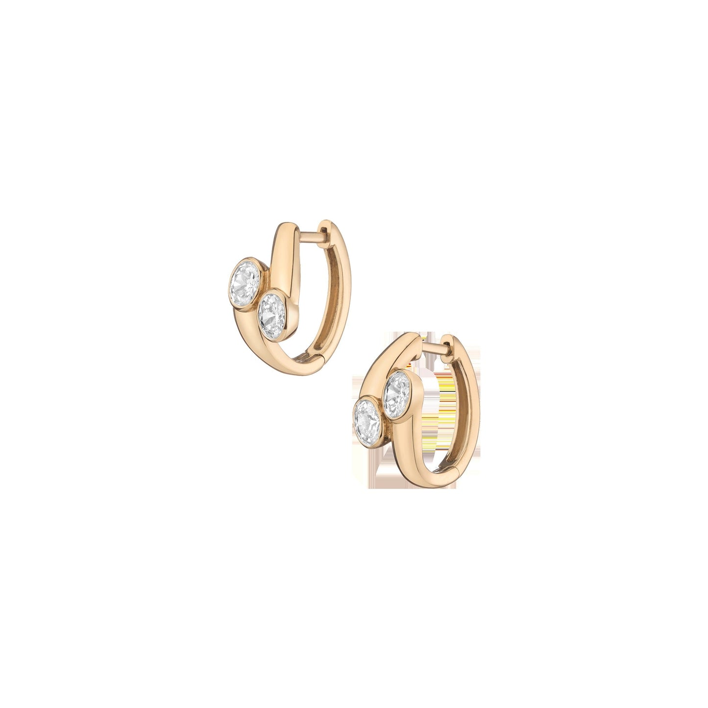 Lab Grown White Sapphire Ellipse Earrings