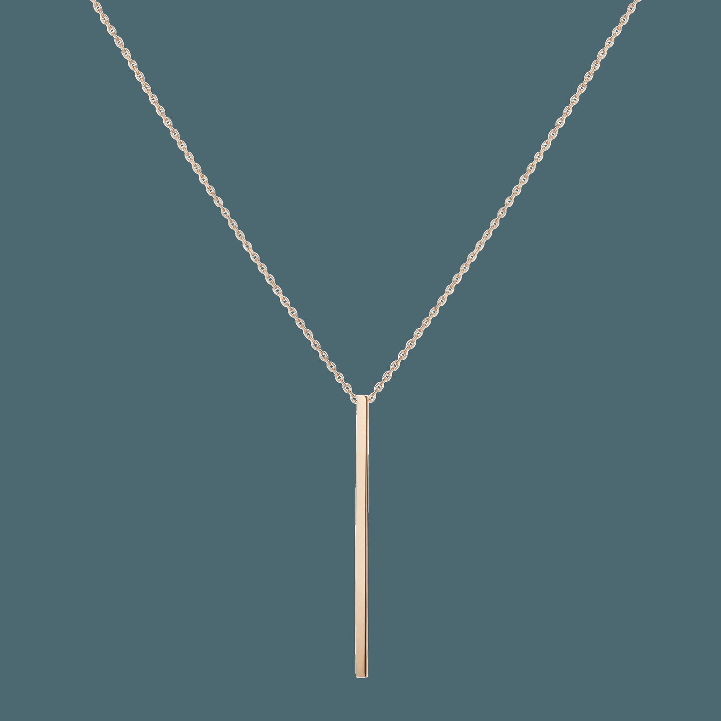 Long Gold Bar Drop Necklace