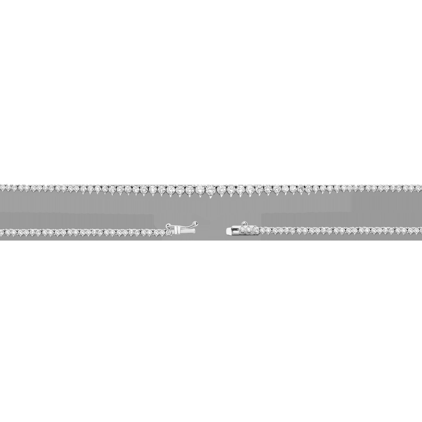 Everyday Three-Prong Graduated Tennis Necklace