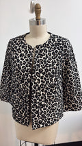 New Chico's Animal Print Open Front Jacket, S