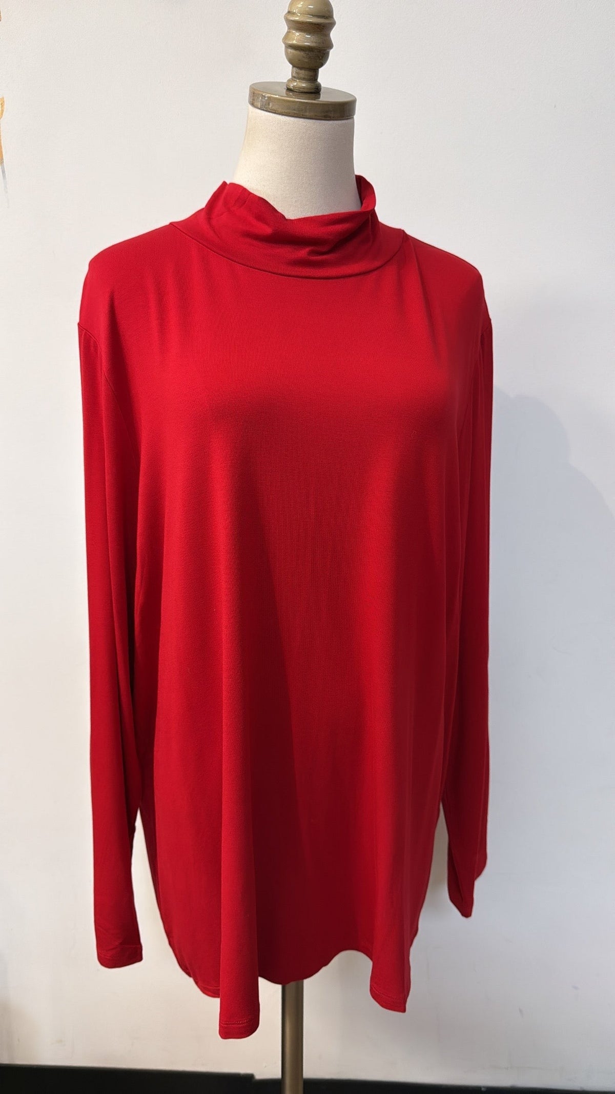 New Chico's Red Touch Of Cool Layering Top, XXL