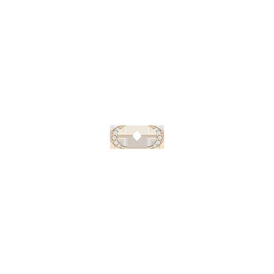 Lab Grown White Sapphire Moon Stud Earrings - Flatback