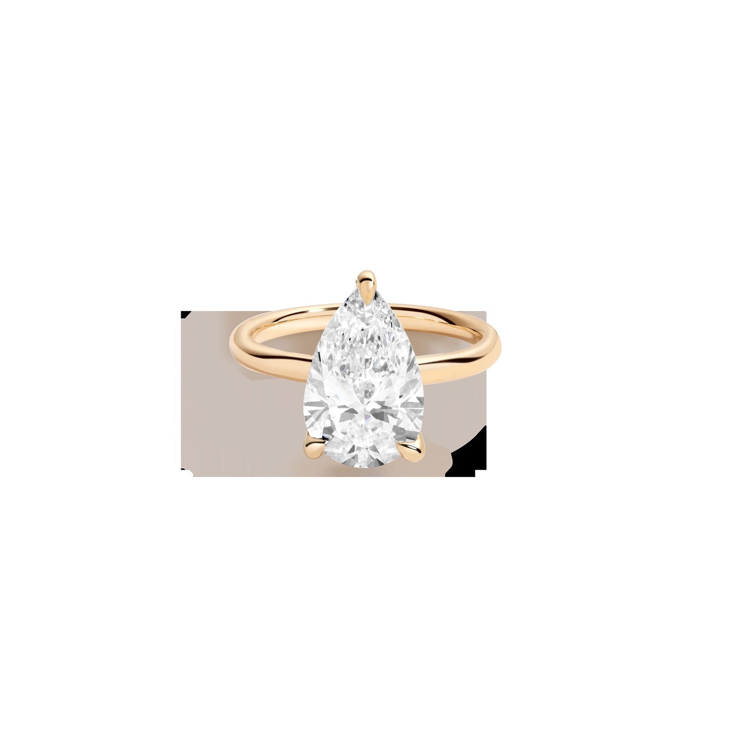 4ct Pear Lab Grown Diamond Solitaire Ring