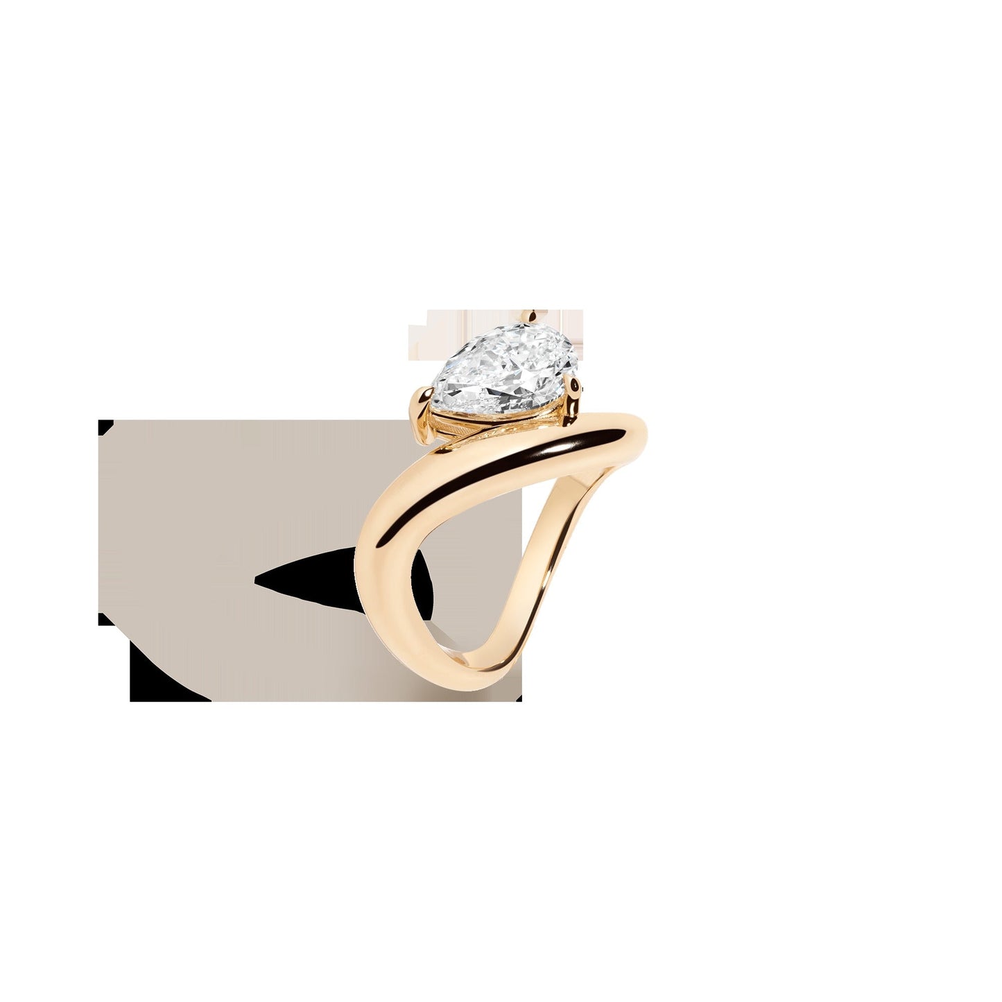 2ct Pear Lab Grown Diamond Floating Ring