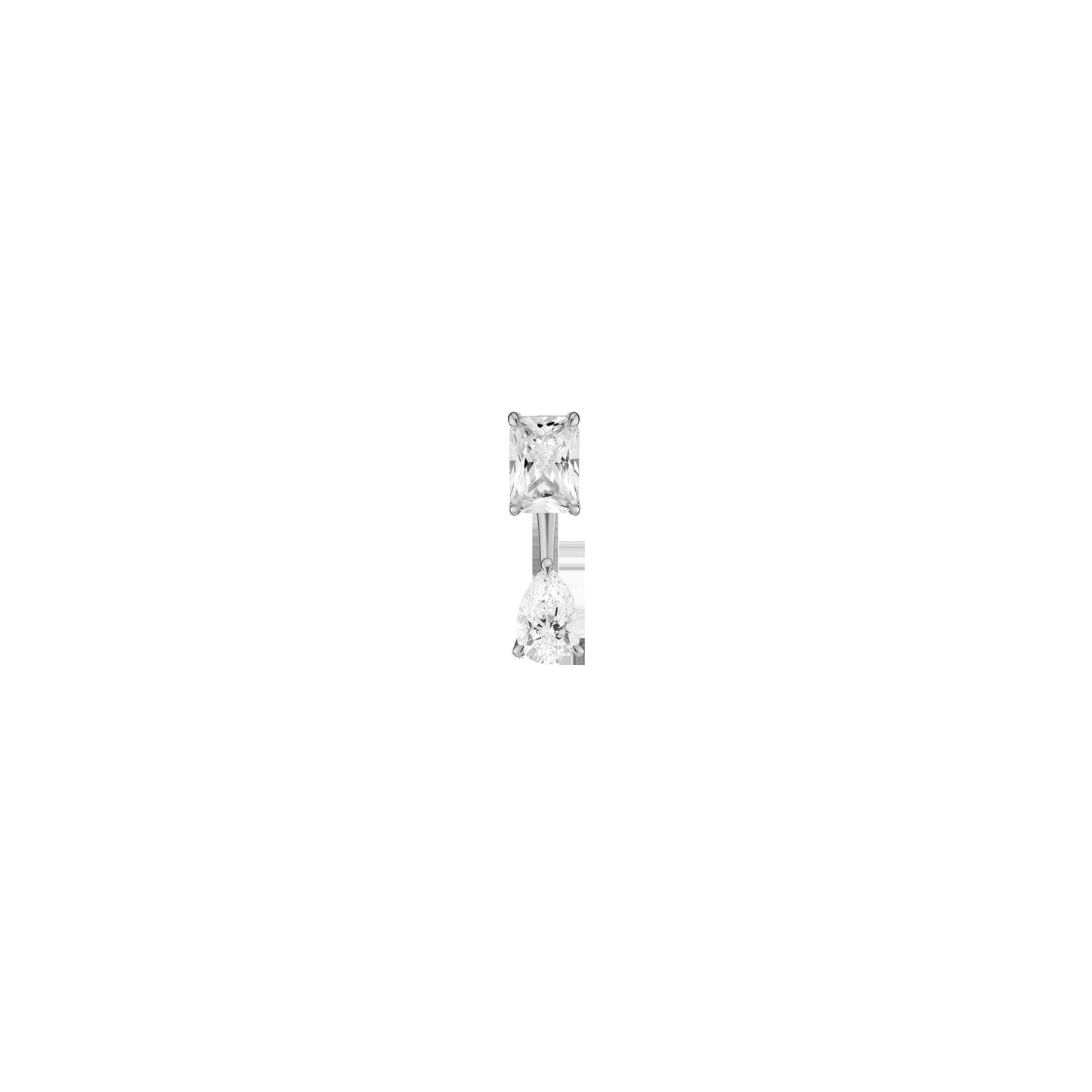 Lab Grown Diamond Ear Jacket - 0.5ct Pear Bottom Stone