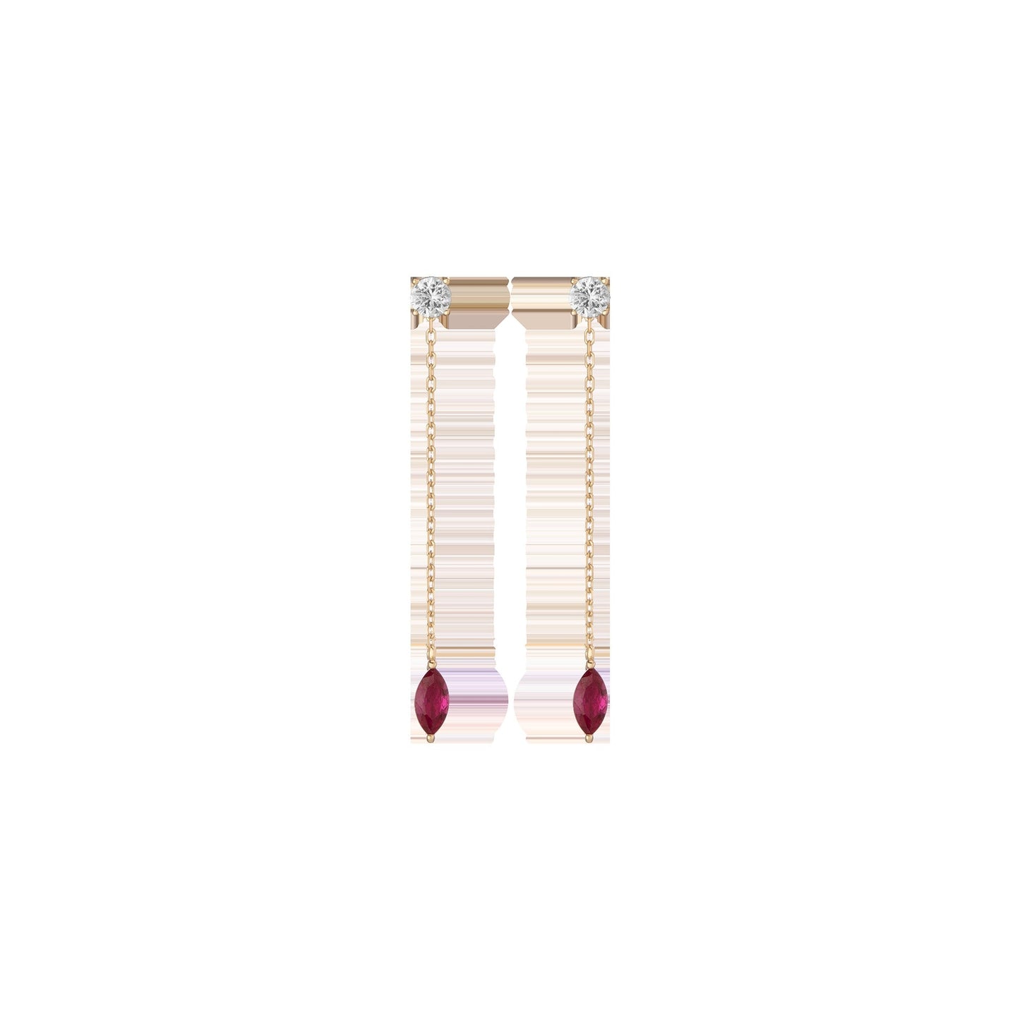 Aurate x Marilyn Monroe: Lab Grown Red Marquise Earring Threader