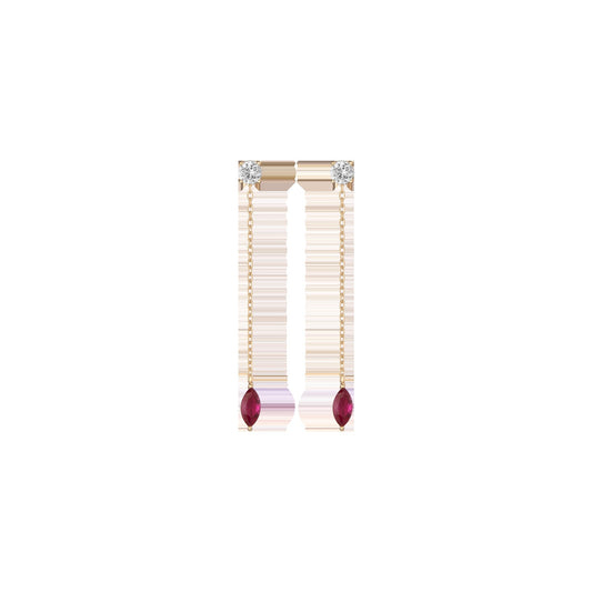 Aurate x Marilyn Monroe: Lab Grown Red Marquise Earring Threader