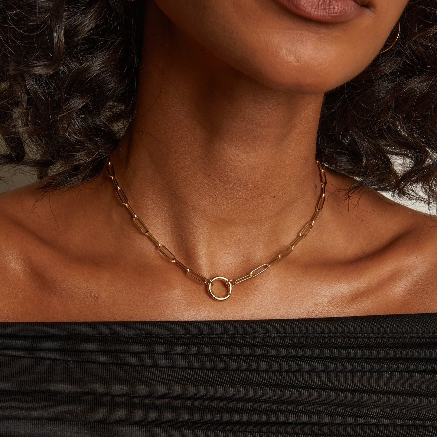Paperclip Chain Charm Necklace