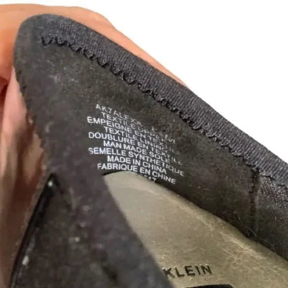 ANNE KLEIN SPORT PATENT AND FABRIC FLATS WITH RUBBER SOLE SHOES SIZE 6.5